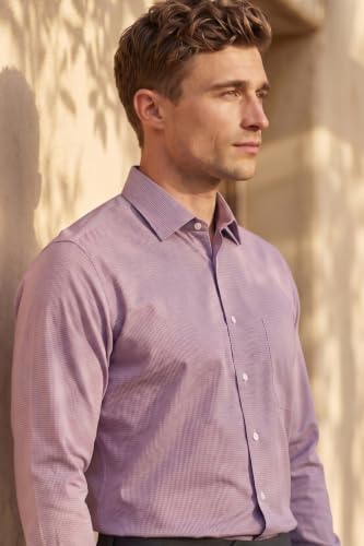 Image of Louis Philippe Men's Slim Fit Easy to Iron Everyday wear Premium Cotton Full Sleeve Checks Formal Shirt