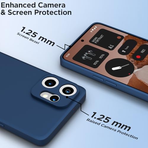 Image of Outlouders Back Cover for CMF by Nothing Phone 2 Pro 5G | Camera Protection | Durable Soft Matte Silicone Bumper Case (Blue)