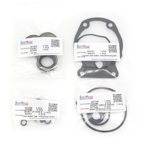 Image of 5007987 Marine Gearcase Lower Unit Seal Kit with E-Tec Drain Screws for Johnson Evinrude 15-30 HP Outboard Boat Motors replaces 396351 Sierra 18-8387