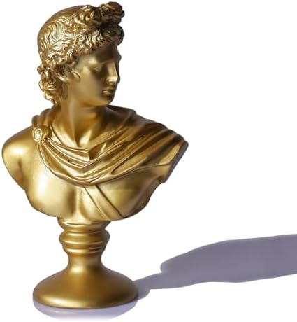 LCCCK 6" H Gold Apollo Bust Statue, Classic Greek Mythology, Roma...
