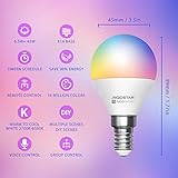 Aigostar Smart Bulb E14, Alexa Smart Bulbs, WiFi Light Bulb 6.5W RGBCW LED Colour Changing Light Bulb Compatible with Amazon Alexa and Google Home, Dimmable, No Hub Required, Energy Saving, 6 Pack - Image 2