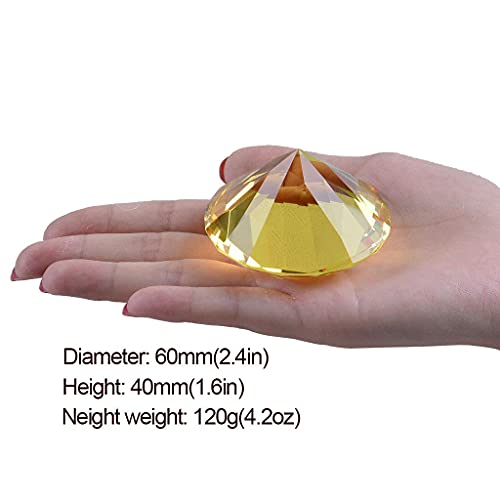 LONGWIN 60 mm W Kristall-/Diamant-Briefbeschwerer, Ornament, für Zuhause, Dekoration, gelb