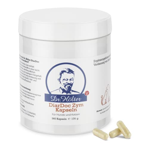 Dr. Hölter DiarDoc Zym Pankreasenzyme, Verdauungsenzyme für Hunde bei Darmprobleme und bei Futterunverträglichkeiten/Futtermittelallergien (360 DiarDoc Zym Kapseln)
