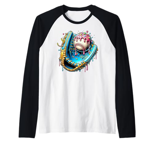Drip da baseball per ragazzi gocciolamento gelato Maglia con Maniche Raglan
