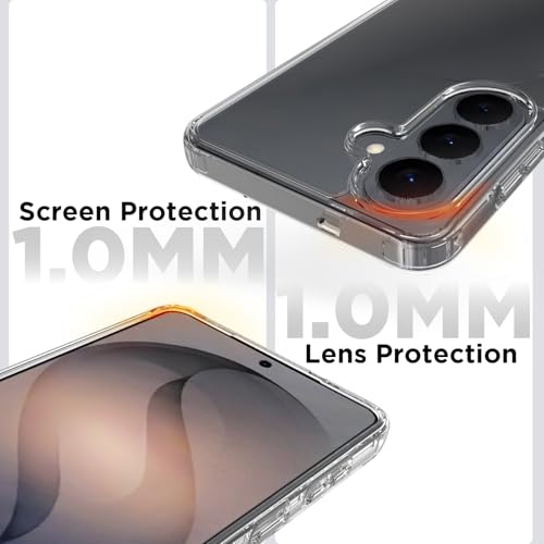 Image of RIGGEAR Shockproof Clear Hybrid Armor Back Cover Case Compatible with Samsung Galaxy S26 (Transparent PC and TPU Bumper)