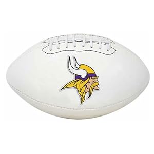 Rawlings Official NFL Signature Series Full Size Leather Football with Sharpie Autograph Pen, Minnesota Vikings