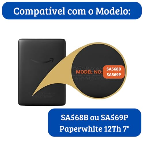 Capa Kindle Paperwhite 12ª Geração 7 Polegadas (SA569P e SA568B) – Função Liga/Desliga - Fechamento