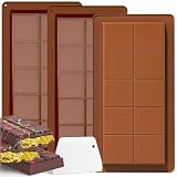 3 Piezas Moldes Silicona, Moldes de Barra de Chocolate Molde Tableta Chocolate Moldes Antiadherentes Moldes Moldes para caramelos Reutilizables para Rellenar Chocolate Temporizador