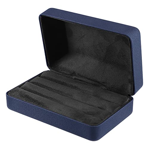 VOCOSTE Multiple Ring Box, Ring Organizer Case PU Leather Gift Box, Blue