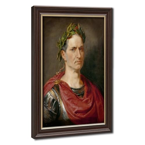 Portrait de Jules César : impression sur toile avec cadre à suspendre 20x30 cm