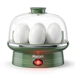 Macook Electric Egg Cooker and Boiler, 7-Egg Capacity Steamer, Fast Heating, for Hard, Soft, Medium Boiled Eggs, with 304 Stainless Steel Tray, BPA-Free, Green