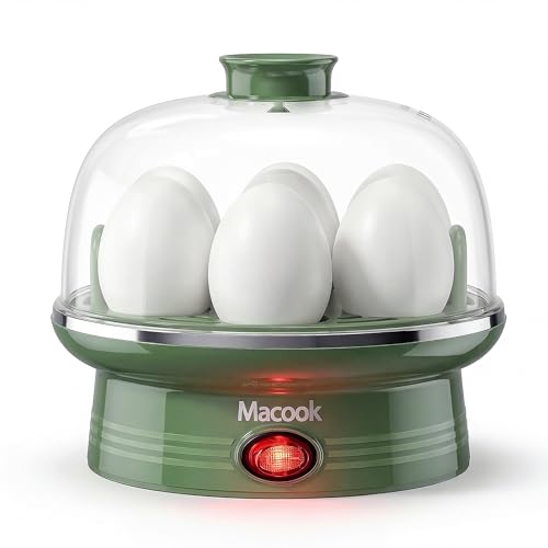 Macook Electric Egg Cooker for Easter, 7 Egg Capacity with Auto Shut-Off, Spring Green Hard Boiled Egg Maker, Ideal Easter Gift for Egg Decorating, Includes Measuring Cup