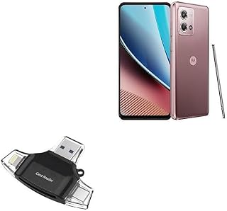 BoxWave Smart Gadget Compatible with Motorola Moto G Stylus (2023) - AllReader SD Card Reader, microSD Card Reader SD Compact USB for Motorola Moto G Stylus (2023) - Jet Black