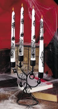 Halloween Black Spiderweb Candelabra, Candlestick Holder. 9