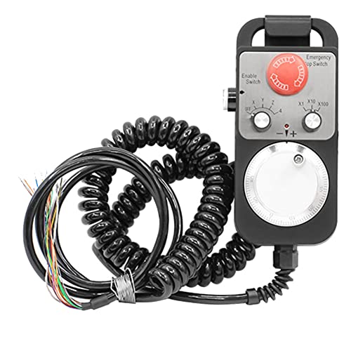 Baglaum HandWheel 4 Axis Type Universal CNC MPG Pendant Hand Wheel 100 Pulse 5V & Emergency Stop CNC Router HandWheel, Black