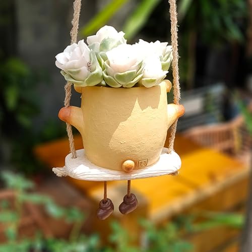 Panier suspendu en résine pour succulentes : sublimez votre terrasse ce printemps
