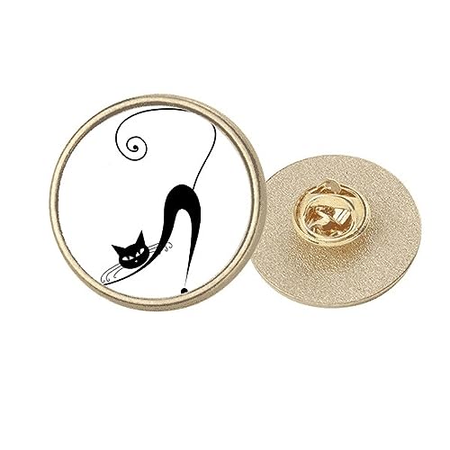 Broche chat noir en métal doré d'Halloween, cadeau idéal pour femme