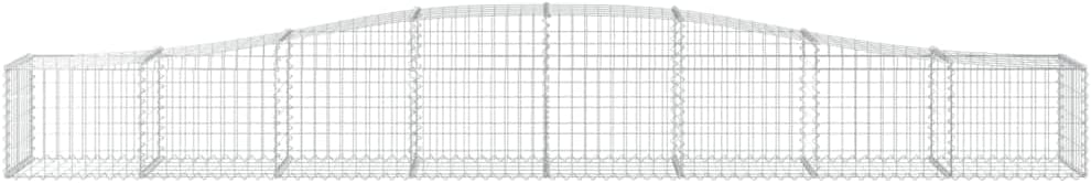 Galvanized Steel Gabion Basket Set of 2 with Decorative Inserts for Outdoor Garden Patio Industrial Style Design and Noise Reduction Barrier