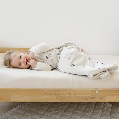 Image of Woolino Toddler Sleeping Sack, 4 Season Merino Wool and Organic Cotton Baby Sleep Bag, 2-4 Years, Puppy