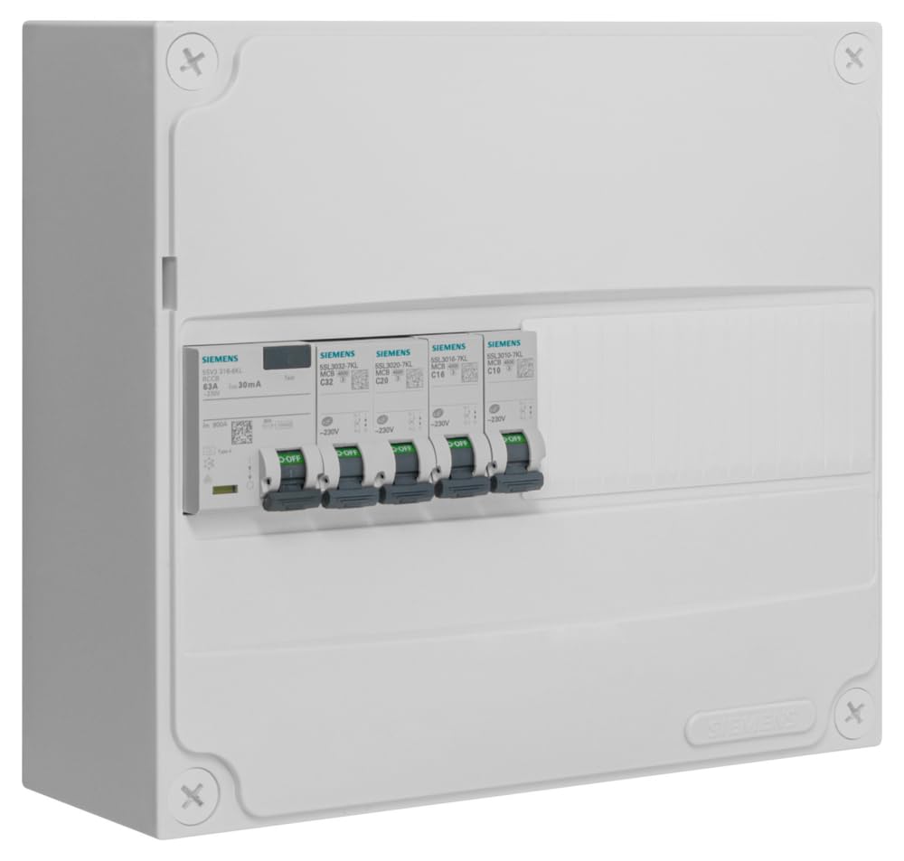 SIEMENS - Tableau 1 Rangée Pré-Équipé 1 Inter. Diff. 63A - 4 Disjoncteurs