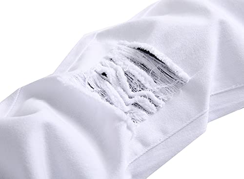 Men's Skinny Ripped Jeans Slim Fit Distressed Stretch Denim Pants4
