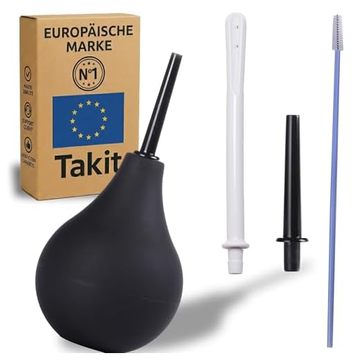 TAKIT Klistierspritze Mit Reinigungsbürste - 225ml - Analdusche Und Vaginaldusche - Tasche Inklusive