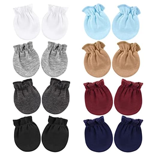 BQUBO Newborn Infant Toddler Mittens No Scratch Cotton Elastic Wrist Gloves Hypoallergenic for 0-6 Months Baby Boys Girls