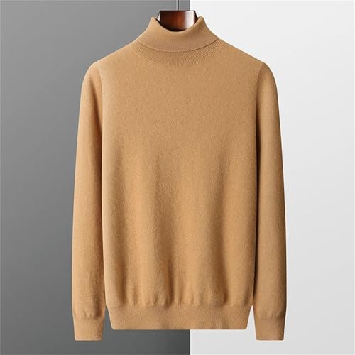 Men's Solid Cashmere Turtleneck Pullover Sweater Warm Cashmere Knitwear Bottom Casual Jumper2