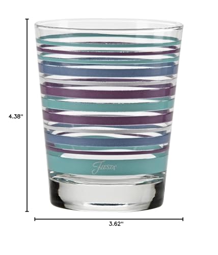 Culver Officially Licensed Fiesta Stripes 14-Ounce Tapered Dof Double Old Fashioned Glass  thumb #2