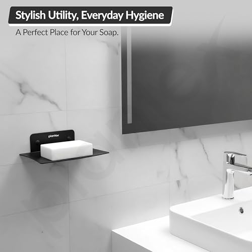 Image of Plantex Stainless Steel Soap Holder for Bathroom /Wall Mounted Soap Holder /Soap Dish /Bathroom Accessories (Black)