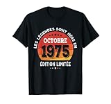 47 anni compleanno le leggende sono nate nel ottobre 1975 maglietta