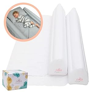 [2-Pack] Inflatable Bed Rail with Pump for Toddlers, Kids, Adults, Elderly – Travel Bed Bumpers for Toddlers and Kids…