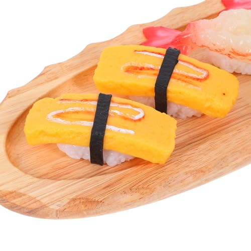 Plato ovalado de madera estilo japonés para sushi miniatura 3