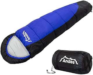Andes Pichu 300 2-3 Season Childrens/Kids Camping Sleeping Bag, 300GSM Filling - Compression Carry Bag Included, Ideal For Camping, Cubs, Scouts, Guides