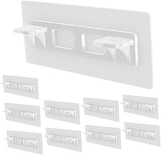 Uonlytech 10pcs Laminate Non-Marking Support Clear Hooks Wardrobe Shelves Clear Stand Pant Hooks for Closet Locking Cabinet Nail-Free Shelf Supports Cabinet Accessory Cabinet Bracket Shelf