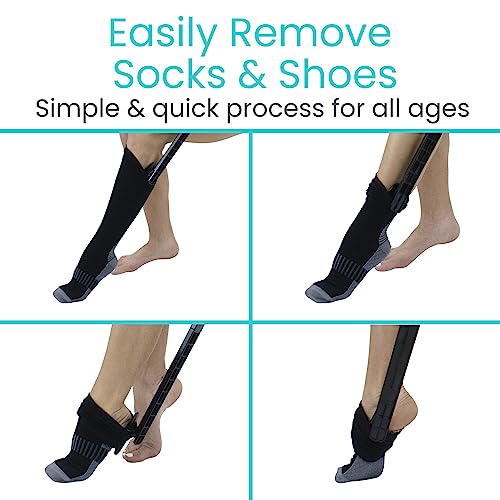 Vive Sock Remover Device for Seniors - Sock Aid and Shoe Horn for Compression Socks, Hosiery and Stockings - Sock Assist for Elderly, Men, Women - No Bending Daily Assistance Device - Thumbnail 7