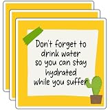 (3Pcs) Don’t Forget to Drink Water So You Can Stay Hydrated While You Suffer Sticker Funny Sarcastic Decorative Waterproof Vinyl Decal for Tumbler Laptop Water Bottle Notebook Phone Size 3x3 Inches