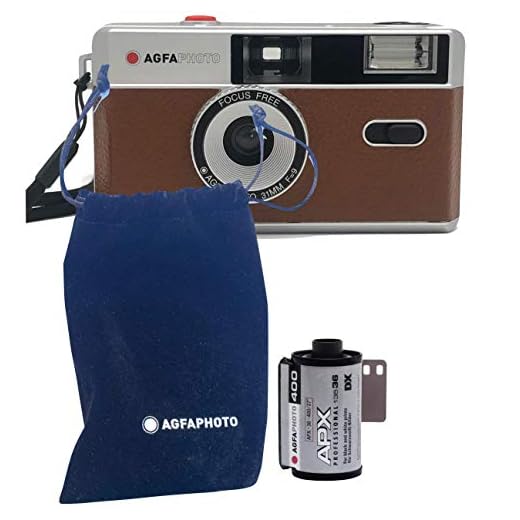 AgfaPhoto - Fotocamera analogica da 35 mm, set con pellicola negativa in bianco e nero + batteria