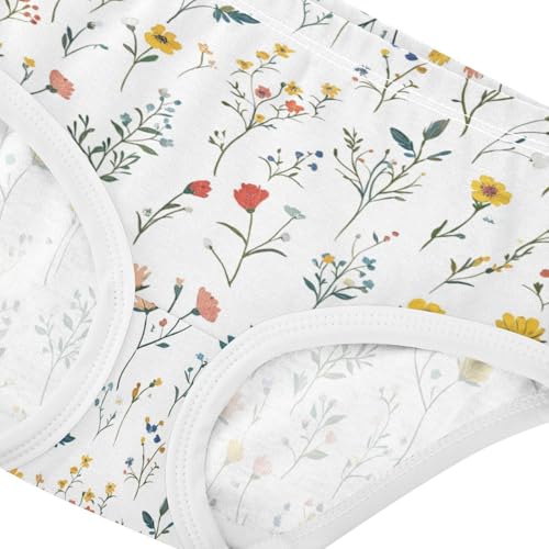 ZZKKO Bohemian Flowers Girls Underwear Toddler Panties for Girls Comfort Brief Size 2-8T3