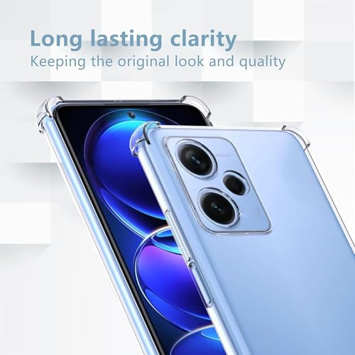 Image of BOXXO Flexible Back Cover for Mi Redmi 13C 5G | Back Cover Transparent Clear Shockproof Case Four Corner Protection | Slim Protective Mobile Phone Cover for Mi Redmi 13C 5G