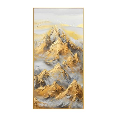 Peinture à l'huile texturée faite main tableau de montagne d'art moderne