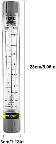 1pcs Flow Meter, Liquid Flowmeter Gas Flow Meter Tester for Gas Liquid Pipeline Flowmeter LZM-15G 0.5-5 GPM / 1.8-18 LPM