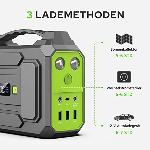 SinKeu Trabare Powerstation 99Wh/27000mAh, 100W Solar Generator Akku mit USB -C/AC/DC Ausgabe,Mobile Stromgenerator für Outdoor Camping und Notfälle – Bild 3