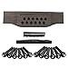 Ankexin Improve Sound Quality Replacement Parts Universal Nut Pin Gift 12 String DIY Acoustic Guitar Bridge Set Slotted Saddle