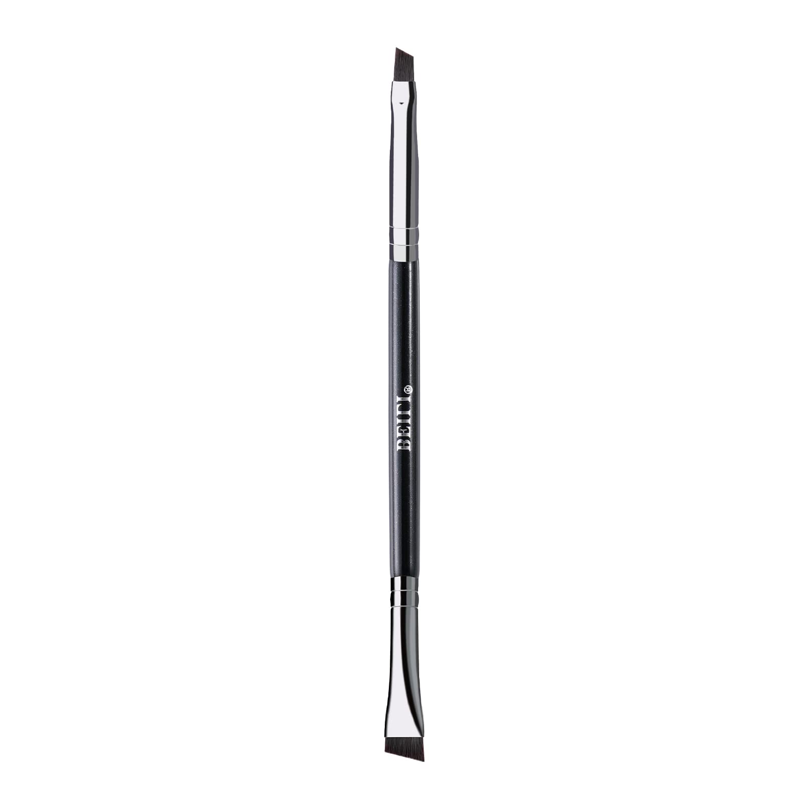 BEILI Brocha para Delineador de Ojos y Delineador de Ojos, Pincel de Doble Extremo, Brocha de Cejas en ángulo, Delineador de Ojos Ultrafino, Negro