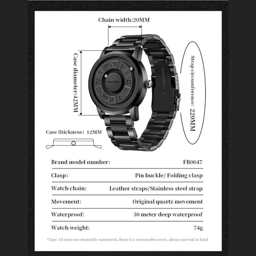 Weicam Unisex Cool Watches Roman Numerals Creative Magnetic Levitation Balls Dial Waterproof Quartz Wrist Watches Couple Watch