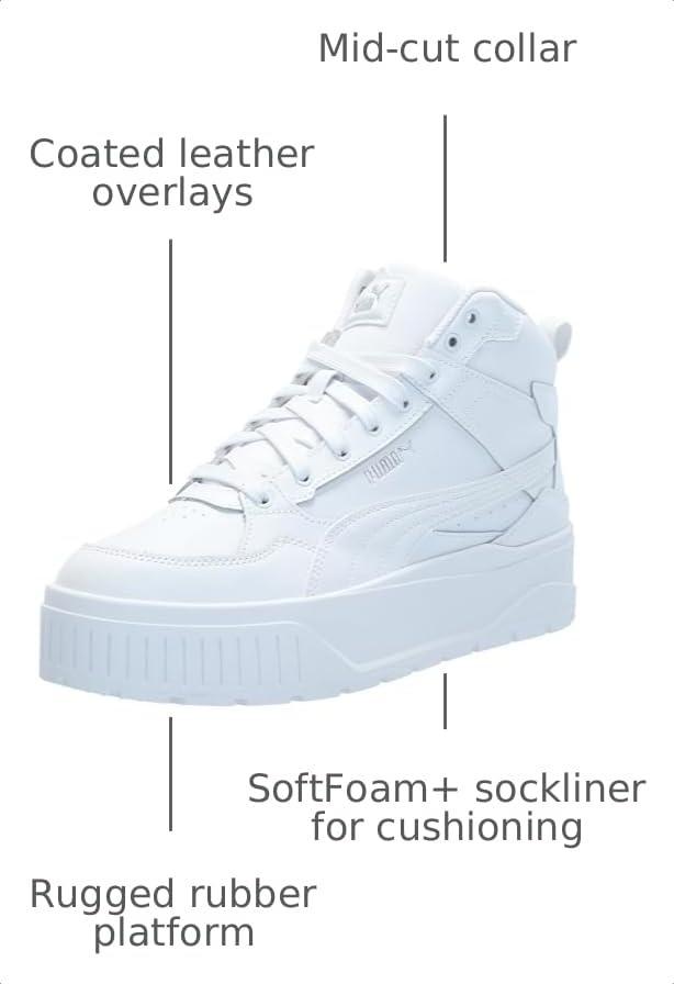 Image of PUMA Womens Karmen Ii Idol Platform Sneakers Shoes Casual - White