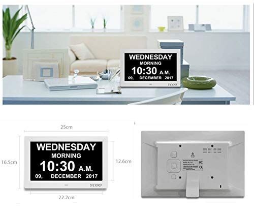 [Premium Version]Dementia Clocks,Digital Calendar Clock,10.1 Inches High-Resolution Digital Photo Frame, Alarm Clock - Memory Loss Day Clock - Electronic Digital Clock with Large HD LCD Wall Clock