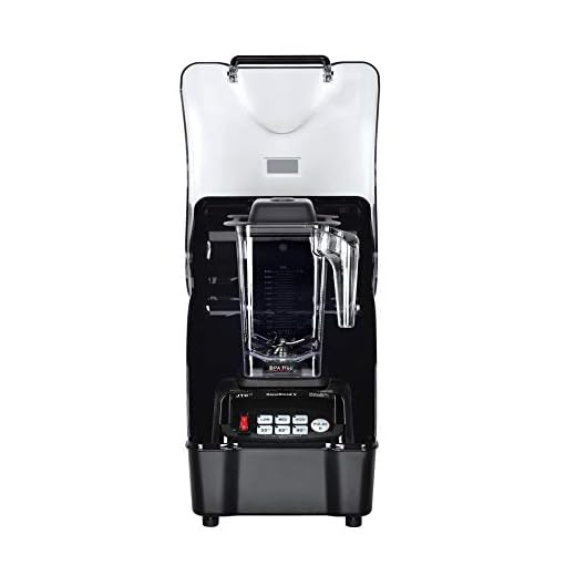 OmniBlend Omni-Q Commercial Blender with Full Sound Enclosure Shield, Heavy Duty 3-Speed, Self-Cleaning, Includes Multifunctional 2-in-1 Wet Dry Blades, 1.5 Liter Jar
