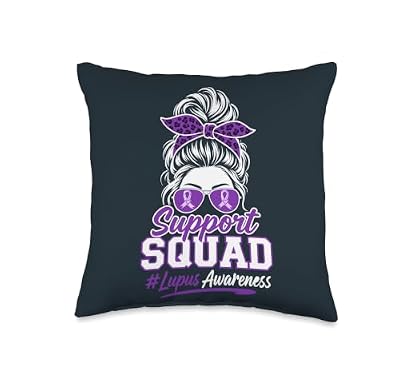 Family Support Lupus Awareness Purple Ribbon Throw Pillow